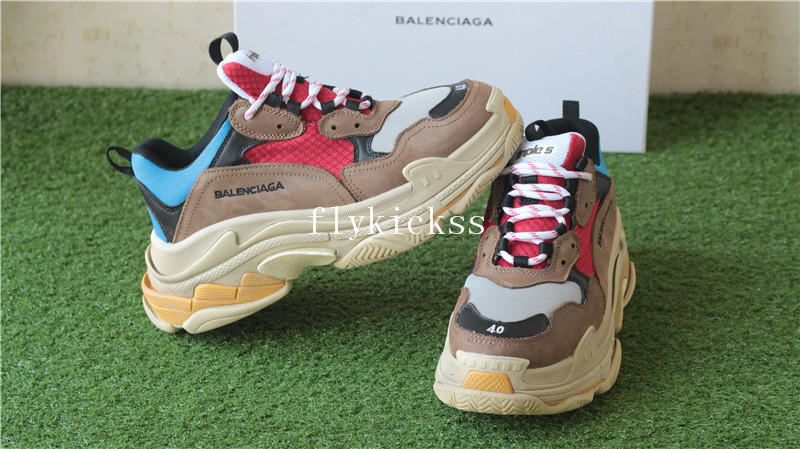 Balenciaga 2017 Fall Winter Triple-S Brown Red Blue